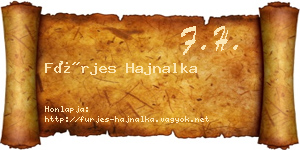 Fürjes Hajnalka névjegykártya